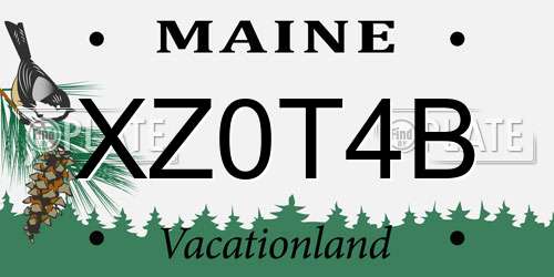 XZ0T4B Maine License Plate