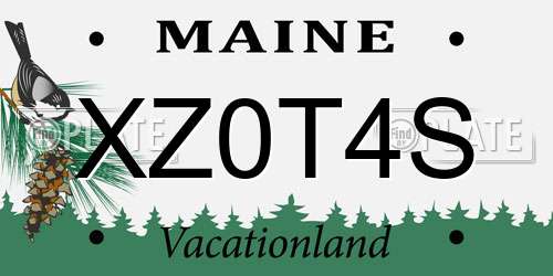 XZ0T4S Maine License Plate