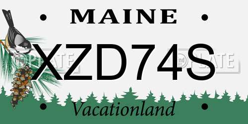 XZD74S Maine License Plate