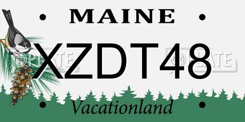 XZDT48 Maine License Plate