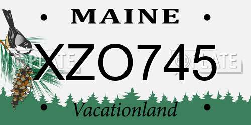 XZO745 Maine License Plate