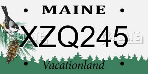 XZQ245 Maine License Plate
