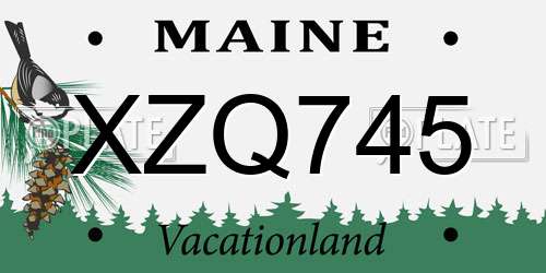 XZQ745 Maine License Plate