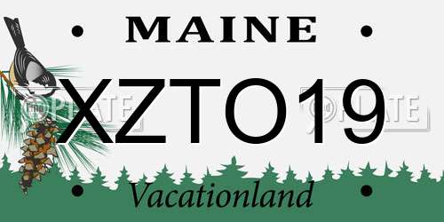 XZTO19 Maine License Plate