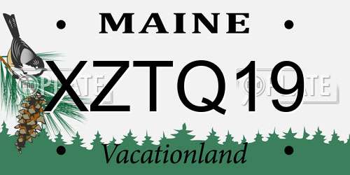 XZTQ19 Maine License Plate
