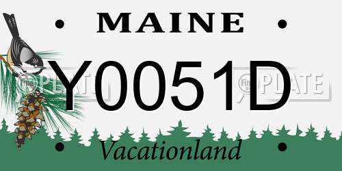 Y0051D Maine License Plate