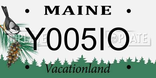 Y005IO Maine License Plate