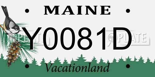Y0081D Maine License Plate