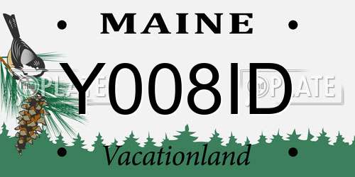 Y008ID Maine License Plate