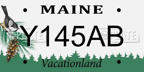 Y145AB Maine License Plate