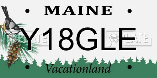 Y18GLE Maine License Plate