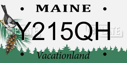 Y215QH Maine License Plate