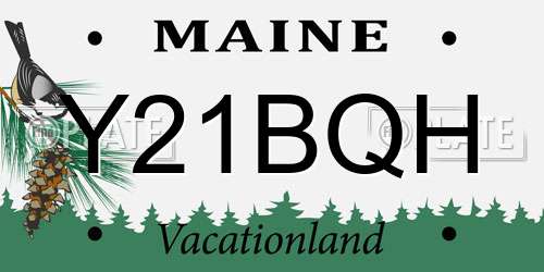Y21BQH Maine License Plate