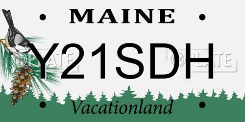 Y21SDH Maine License Plate