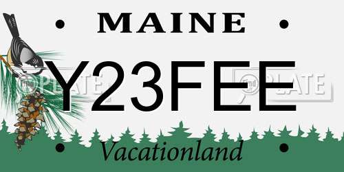 Y23FEE Maine License Plate