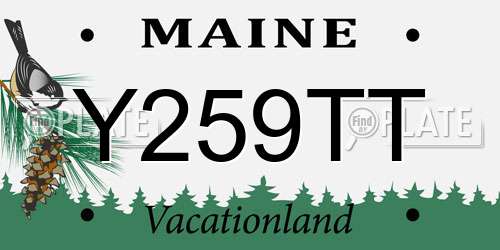 Y259TT Maine License Plate
