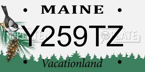 Y259TZ Maine License Plate