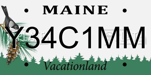 Y34C1MM Maine License Plate