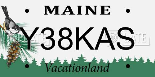 Y38KAS Maine License Plate