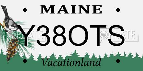 Y38OTS Maine License Plate