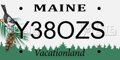 Y38OZS Maine License Plate