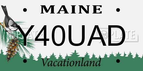 Y40UAD Maine License Plate