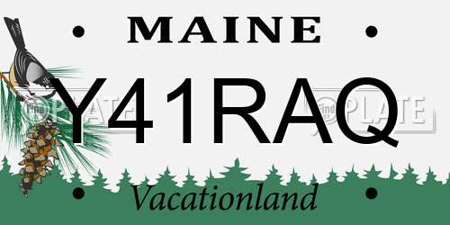 Y41RAQ Maine License Plate