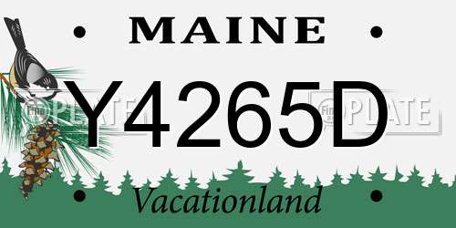 Y4265D Maine License Plate