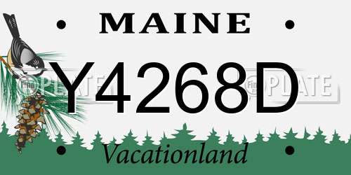 Y4268D Maine License Plate