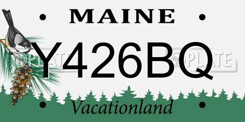 Y426BQ Maine License Plate