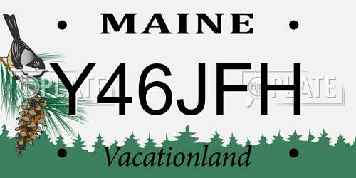 Y46JFH Maine License Plate