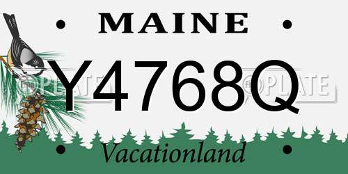 Y4768Q Maine License Plate