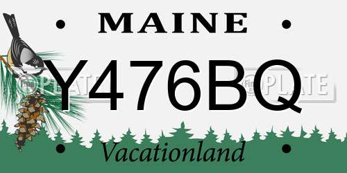 Y476BQ Maine License Plate