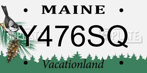 Y476SQ Maine License Plate