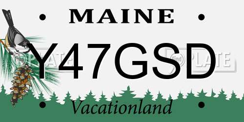 Y47GSD Maine License Plate