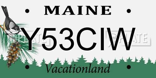 Y53CIW Maine License Plate