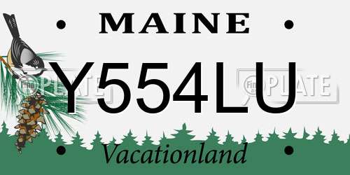 Y554LU Maine License Plate