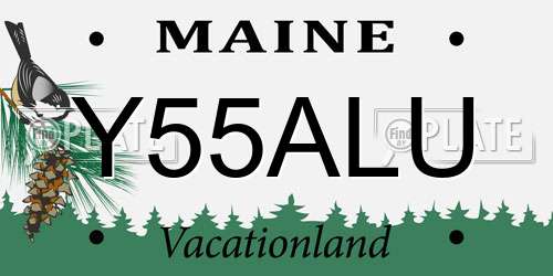 Y55ALU Maine License Plate