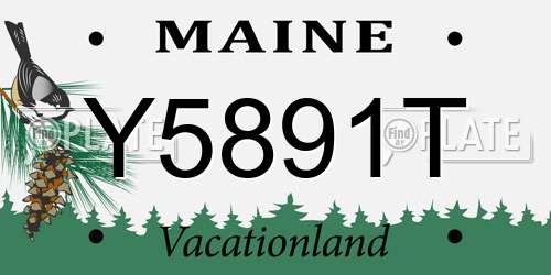 Y5891T Maine License Plate