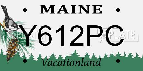 Y612PC Maine License Plate
