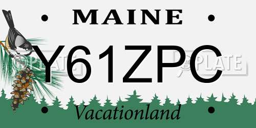 Y61ZPC Maine License Plate