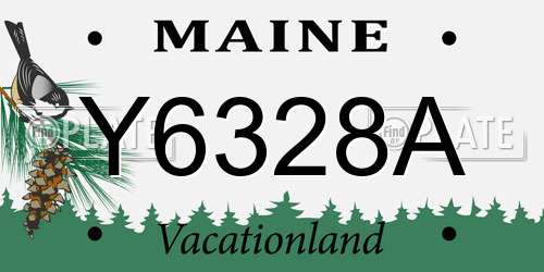 Y6328A Maine License Plate