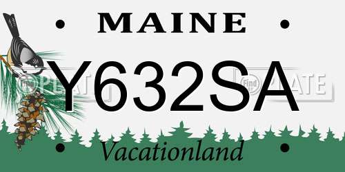 Y632SA Maine License Plate