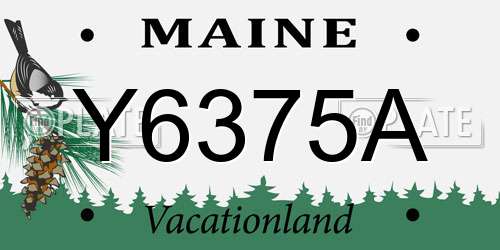 Y6375A Maine License Plate