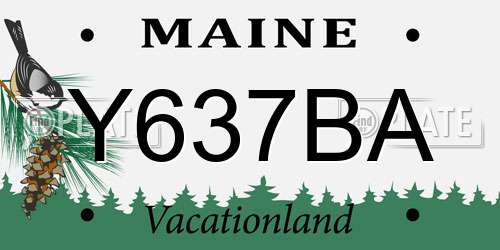 Y637BA Maine License Plate
