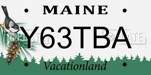 Y63TBA Maine License Plate