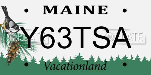 Y63TSA Maine License Plate