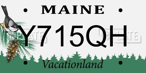 Y715QH Maine License Plate