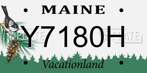 Y7180H Maine License Plate