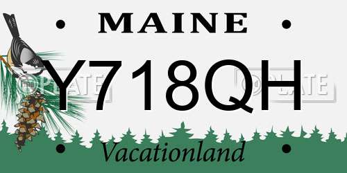 Y718QH Maine License Plate